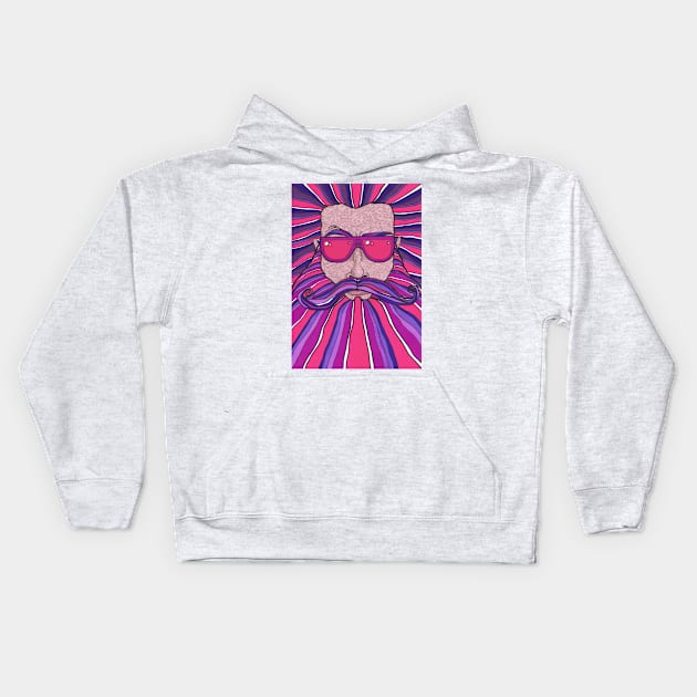 Purple and Pink Beard Kids Hoodie by SpencerHart